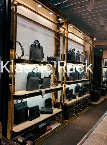 Klassic Rack Brass Wooden Retail Display Fixtures