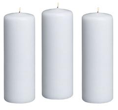 Pillar Paraffin Wax White Candle