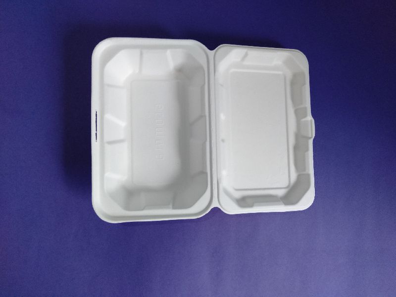 Rectangular 100% ECO FRIENDLY CLAM SHELL BOX, for Packing Food, Feature : Biodegradable