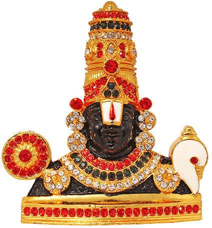 Gold Plated Tirupati Studded Idol