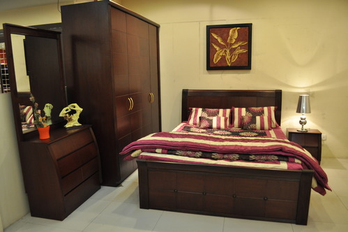 Bedroom furniture sets, Color : Dark Brown
