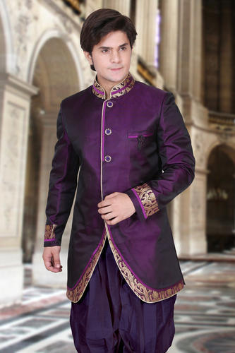 Zonic Embroidered/Printed Printed Classic Sherwani, Occasion : Wedding Wear