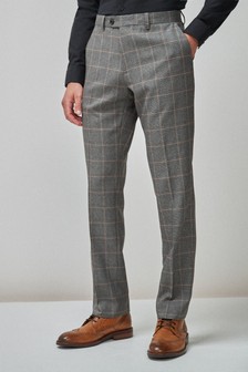 Mens Grey Prince Of Wales Check Trousers  Mens lifestyle fashion Mens  outfits Formal men outfit
