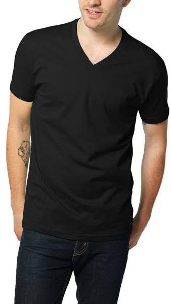 Plain Cotton Mens V Neck T-Shirts, Size : XL, XXL