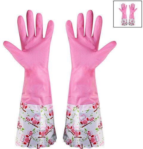 Pink PVC Hand Gloves, Size : Free Size