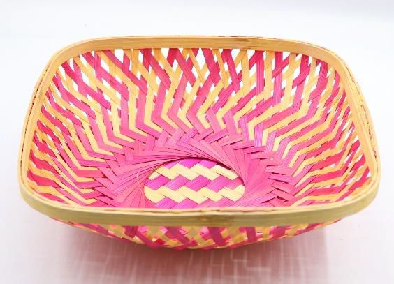 Curved Square Bamboo Basket