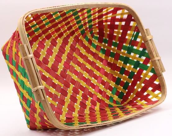 Rectangular Side Handle Bamboo Basket