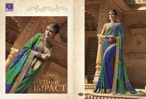 Designer Border Saree, Saree Length : 5.5 m (separate blouse piece)