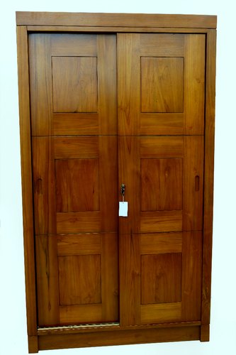 Polished Plain Wooden double door wardrobe, Size : Standard