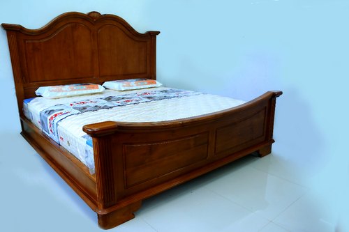 Rectangular Polished Wooden Cot Bed, Color : Brown