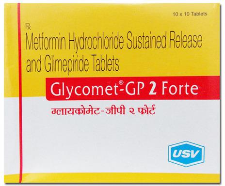 Glycomet GP 2 Forte Tablet, Packaging Size : 10x10