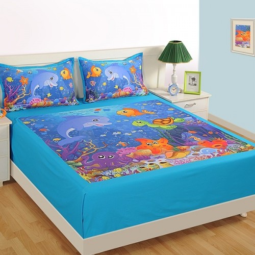 Cotton Kids Bed Sheet, for Home, Hospital, Size : Multisizes