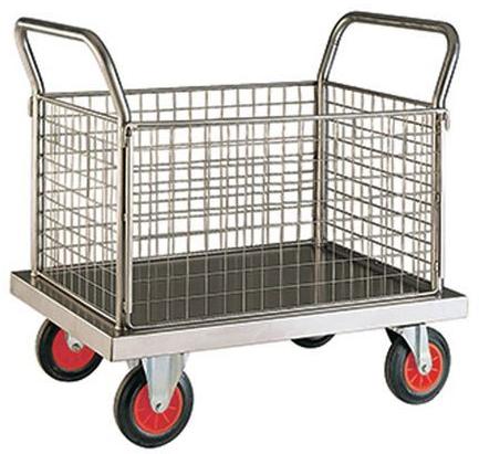 Rectangle Stainless Steel Laundry Trolley, Capacity : 50Kg