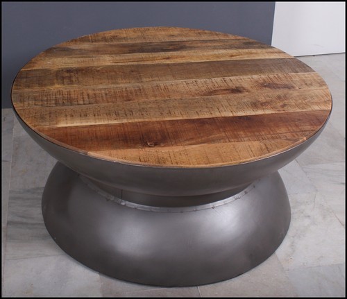 Round Wooden Top Coffee Table, for Hotel, Size : 30x18' inches