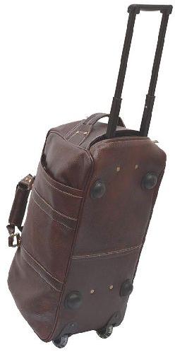 Leather Trolley Bag, for Travelling, Technics : Machine Made
