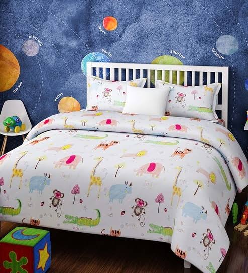 Printed Cotton Kids Bedsheet, Feature : Easily Washable