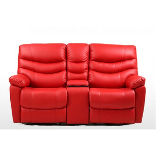 Leatherette (seat material) Reclining Leather Sofa, Color : Red