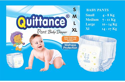 Quittance Disposable Pull Up Baby Diapers X-large