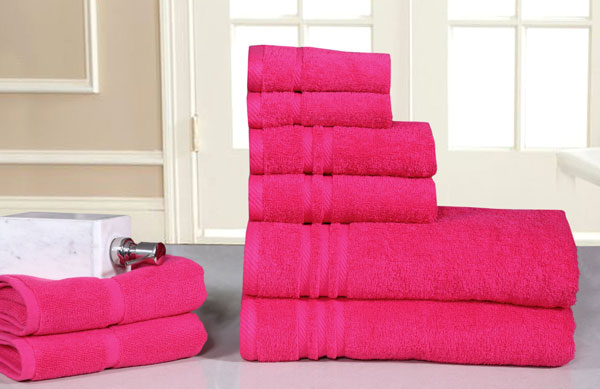 Magenta Bath Towels