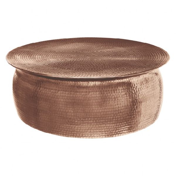 Polished Copper Round Coffee Table, Pattern : Plain