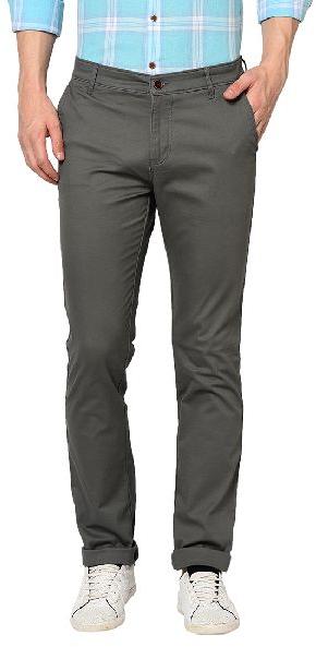 TJ-8089 Grey Mens Casual Cotton Trousers, Pattern : Plain, Fit Type ...