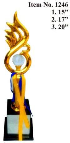 Golden Diamond Metal Trophy, Size : Standard