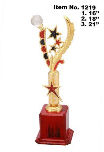 Polished Red Metal Star Trophy, for Award Ceremony, Color : Golden