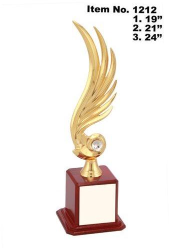 Wooden Base Award Metal Trophy, for School, College, Office, Sports, Color : Multi Color