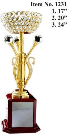 Wooden Base Metal Stone Trophy, for Office, School, Sports, Size : Standard