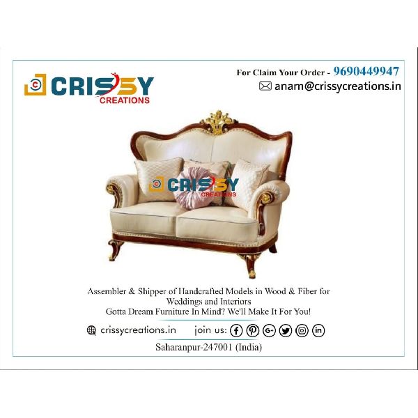 Rectangular Foam two seater sofa, for Home, Hotel, Office, Feature : Comfortable, Easy To Place