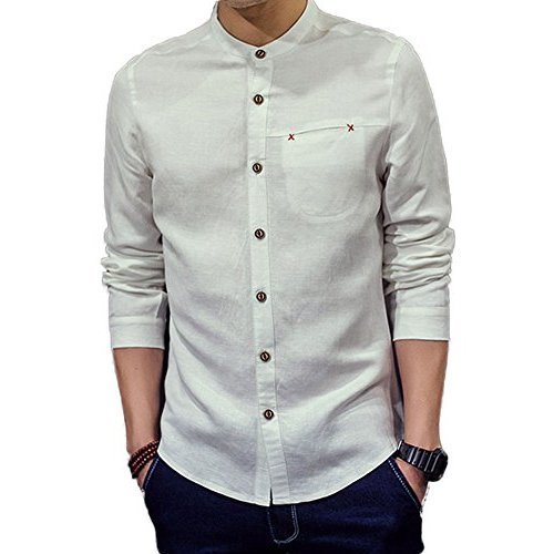 Plain Mens Chinese Collar Shirts, Occasion : Casual Wear