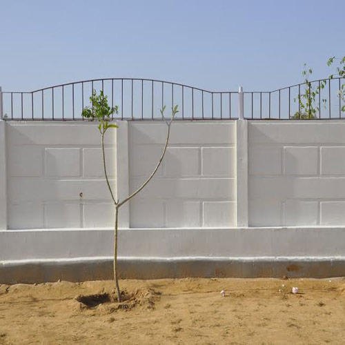 Polished concrete compound wall, for Construction, Pattern : Plain