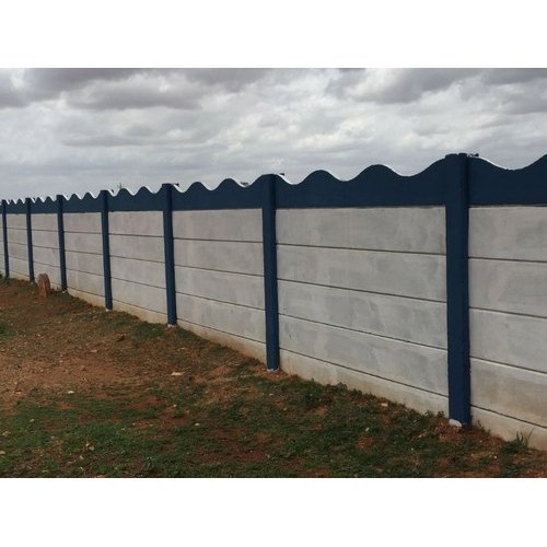 Polished Concrete Precast Compound Wall, for Construction, Pattern : Plain