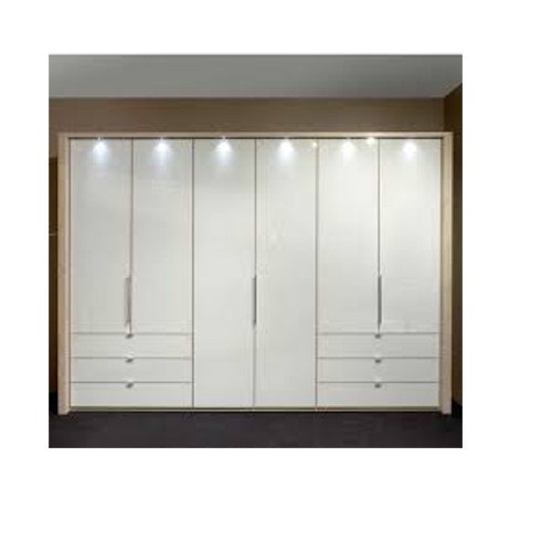 Polished Plain White Plywood Wardrobe, Size : Standard