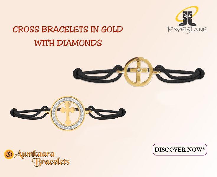 Gold Cross Bracelets with Diamond, Occasion : Daily Wear, Party Wear