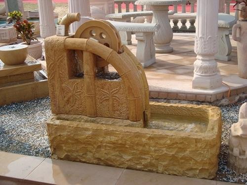 Non Polished Marble Stone Water Fountain, for Public Attraction Places, Feature : Bright Shining, Long Life