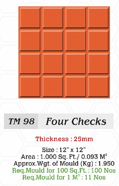 Tile Mould - Four Checks