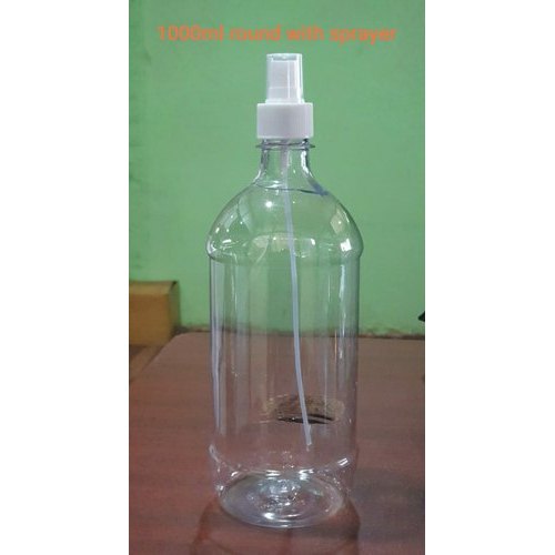 1000 ml Round PET Spray Bottle, for Storage Water, Color : Transparent