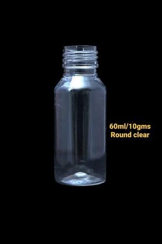 60 ml Round Clear PET Bottle, Cap Type : Flip Top Cap