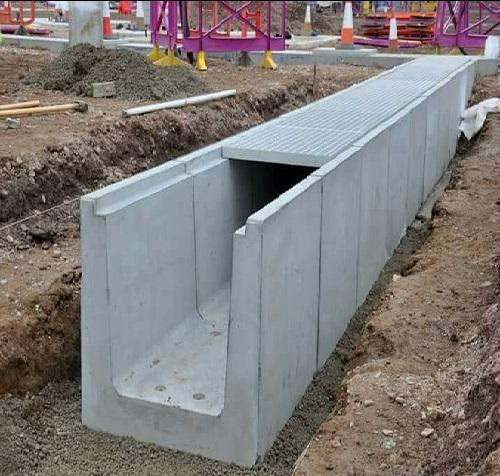 Concrete Precast U Drain, for Construction, Color : Grey