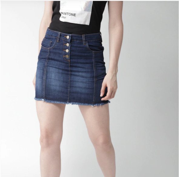 Plain Denim Skirt, Style : Mini, Short