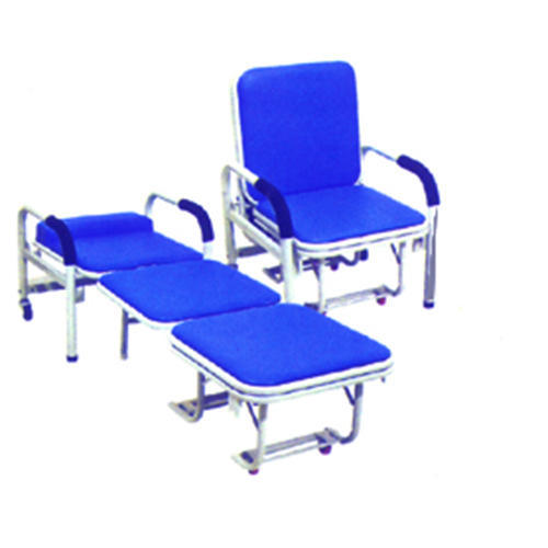 Polished Metal Attendant Bed cum Chair, for Hospitals, Size : Standard