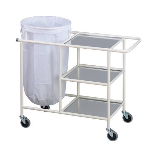 Stainless Steel Metal Linen Trolley, for Hospital Use, Feature : Anti Corrosive, Durable