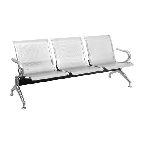 Polished Plain Carbon Steel Three Seater Waiting Chair, Style : Modern