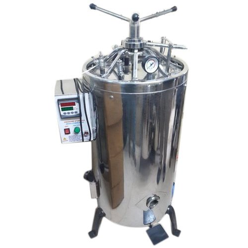 Vertical Triple Walled High Pressure Autoclave, Color : Silver