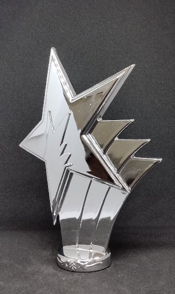 FLAMBOYANT Polished SILVER FLAG(ZINC ALLOY), for Gifting, TROPHY MANUFACTURING, Size : 15CMX10.4CMX1CM