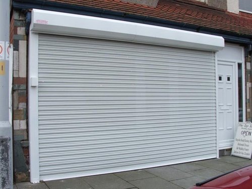 Polished Stainless Steel motorized rolling shutter, Shape : Rectangular