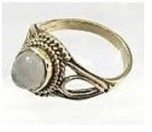 Polished Brass Artificial Stone Rings, Shape : Round