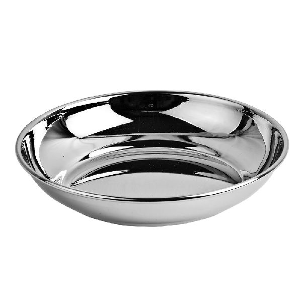 Stainless Steel Rajbhog Halwa Plate, Size : 5-6.5 Inch