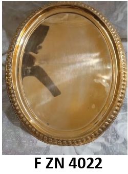 Polished Brass Oval Plate, Size : 10inch, 12inch, 9inch